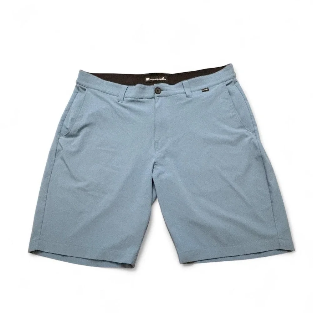 TravisMathew Shorts Mens 36 Blue Starnes Performance Golf Gym Golfcore Athletic